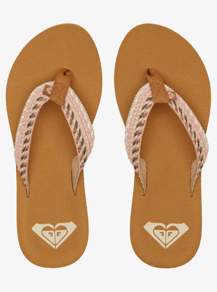 Roxy Porto Rope Sandals Natural / Crazy Pink