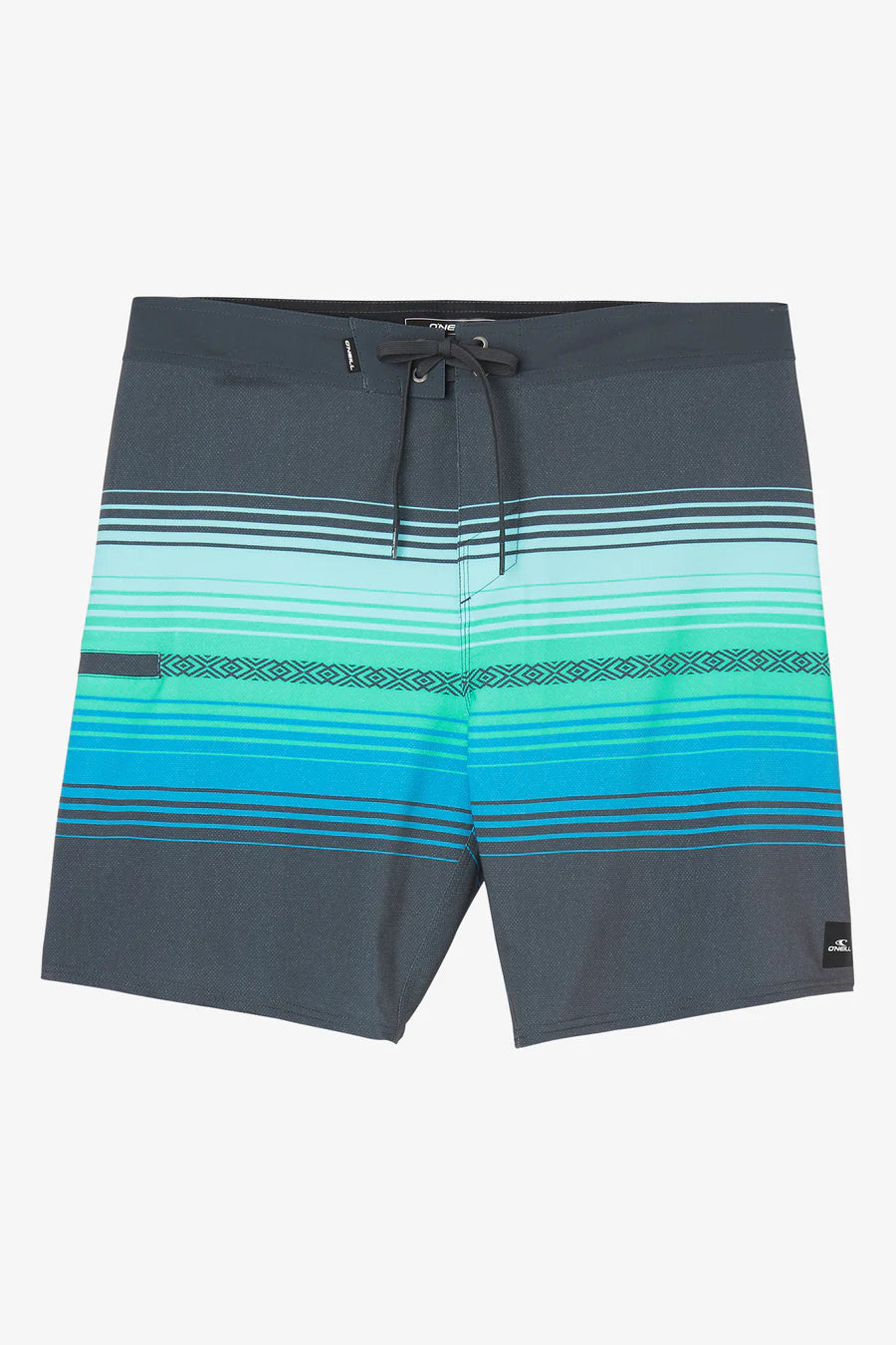 O'Neill Mens Hyperfreak Heat Stripe Boardshorts Graphite
