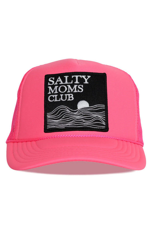 Friday Feelin Salty Moms Club Trucker Hat Pink