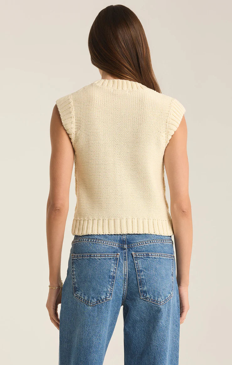 Z Supply Set Adrift Sweater Vest Sea Salt