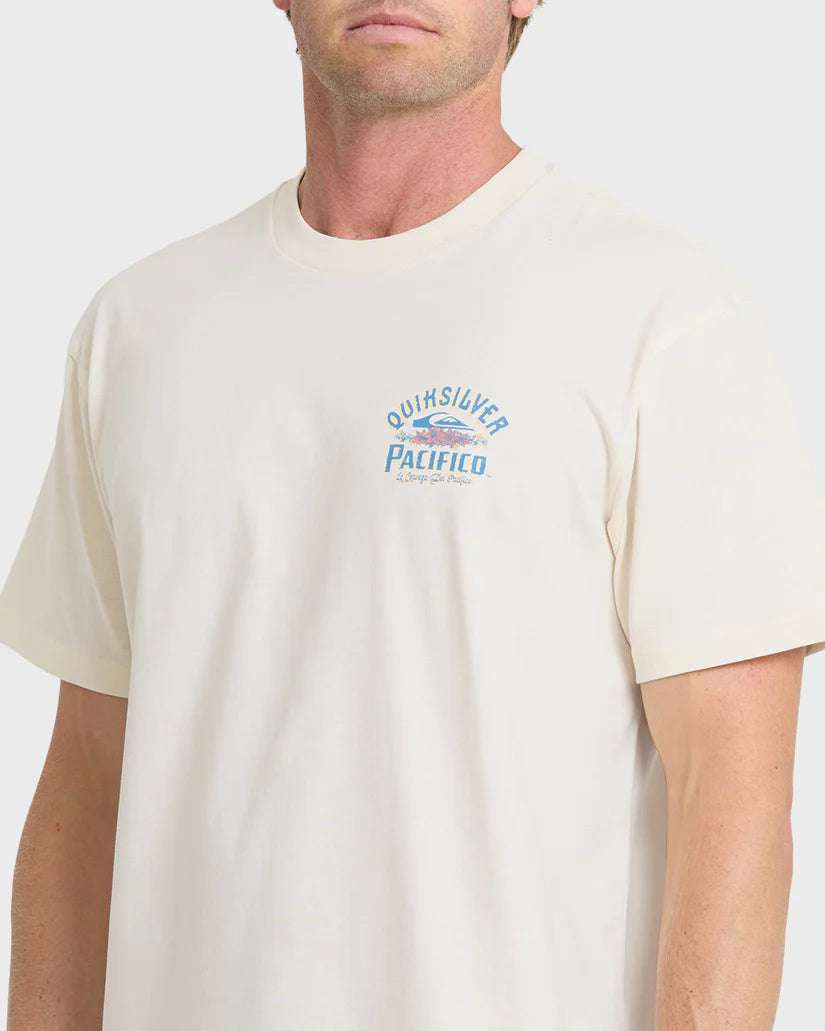 Quiksilver Pacifico Signage Short Sleeve Knit Tee Tofu