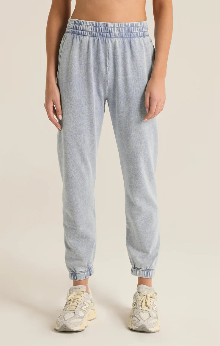 Z Supply Slim Fit Knit Denim Jogger Washed Indigo