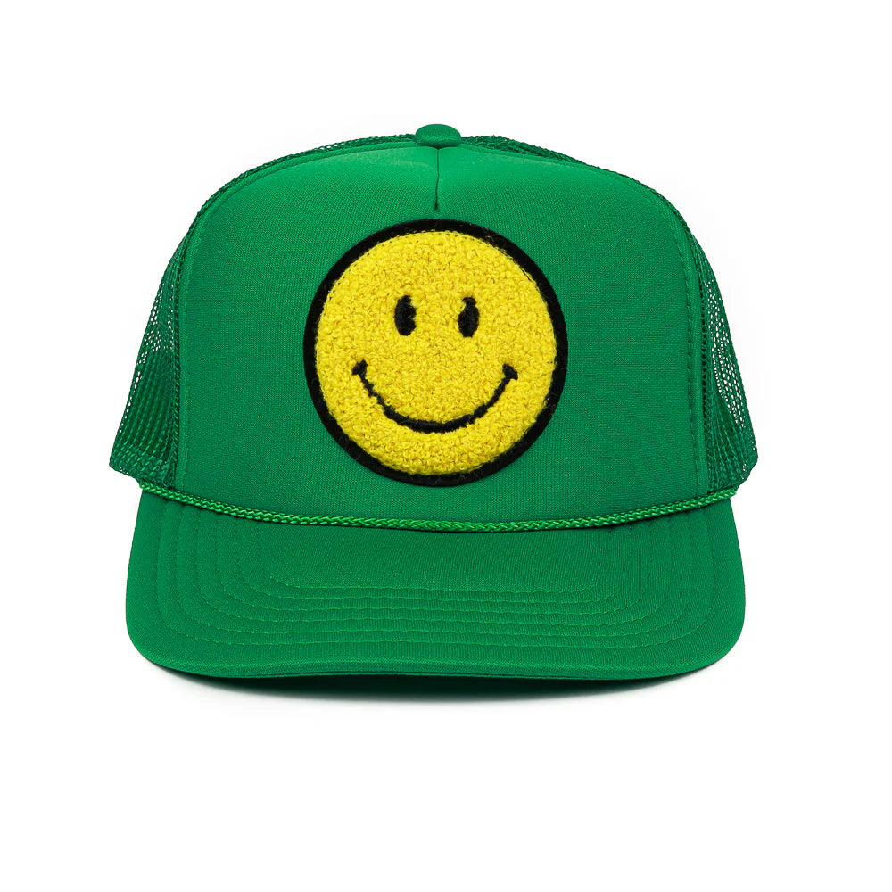 Local Beach Smiley Patch Hat Green