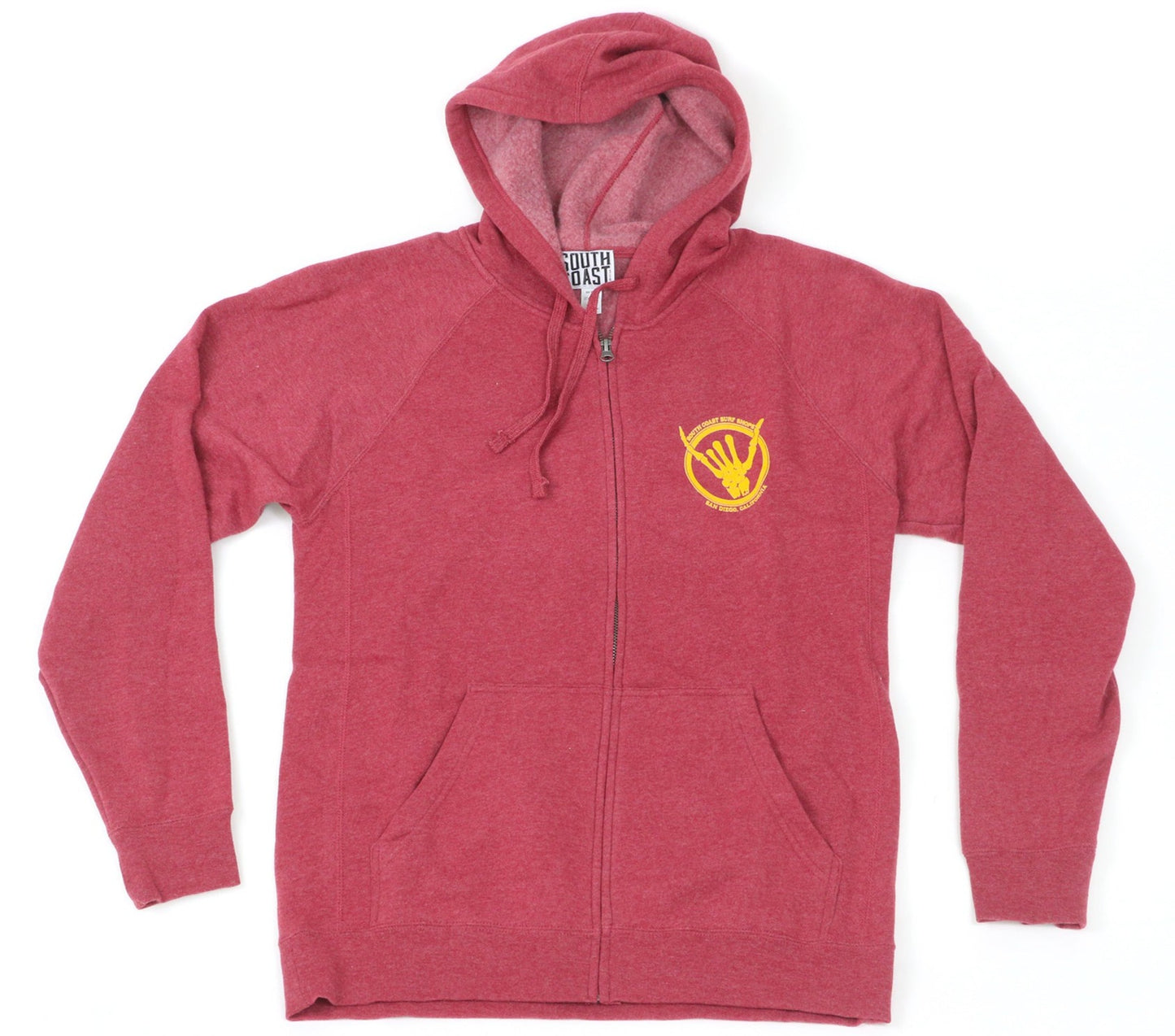 South Coast Mens Shaka Bones Zip Hoodie
