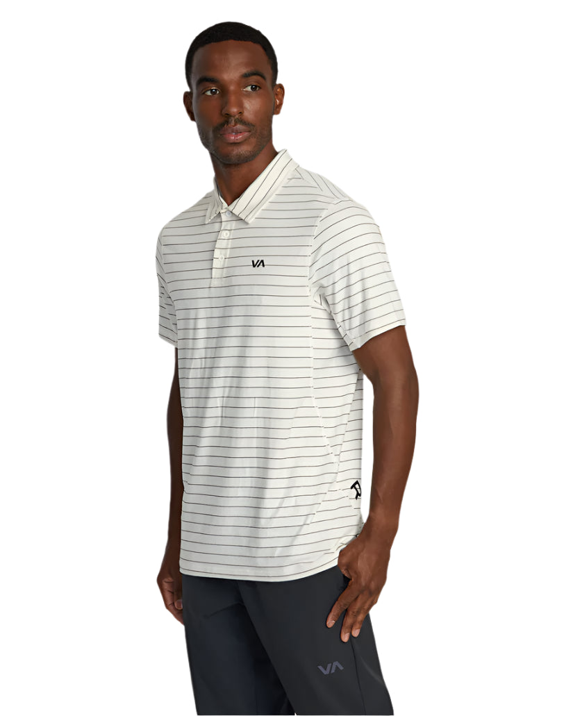 RVCA Men's Sport Vent Technical Polo Shirt Off White