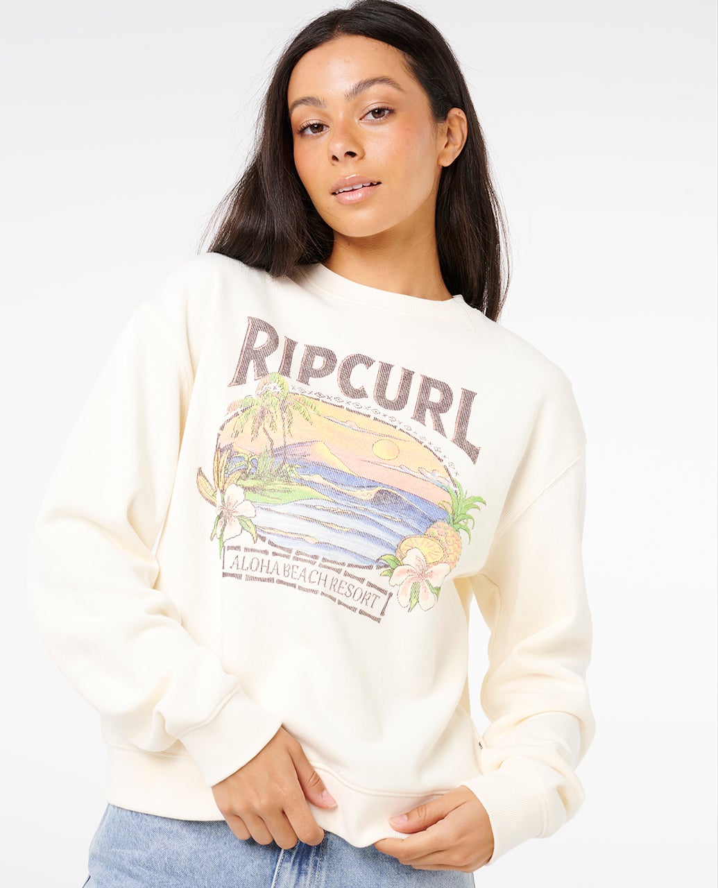 Rip Curl Women's Sunset Relaxed Crew Bone