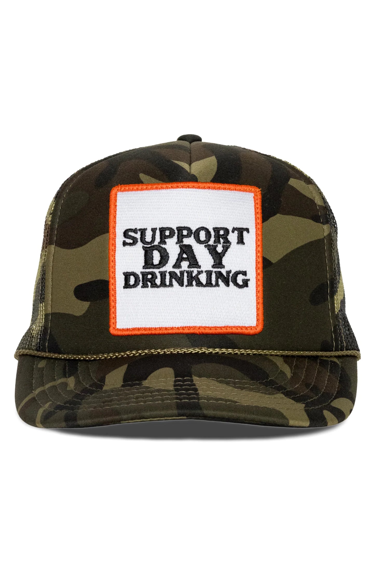 Friday Feelin Support Day Drinking Trucker Hat Camo