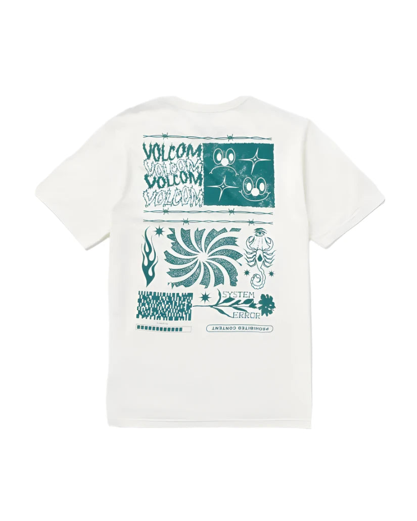 Volcom Men's System Error Short Sleeve Tee Off White