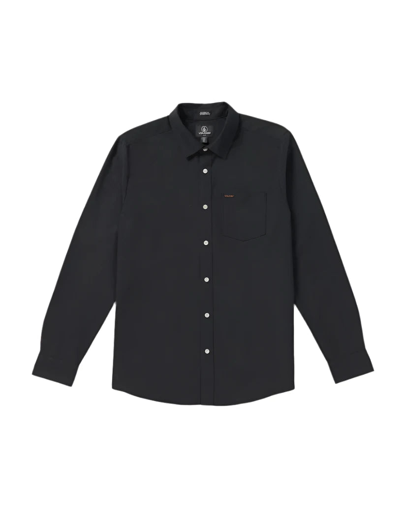 Volcom Men's Veeco Oxford Long Sleeve Shirt Black