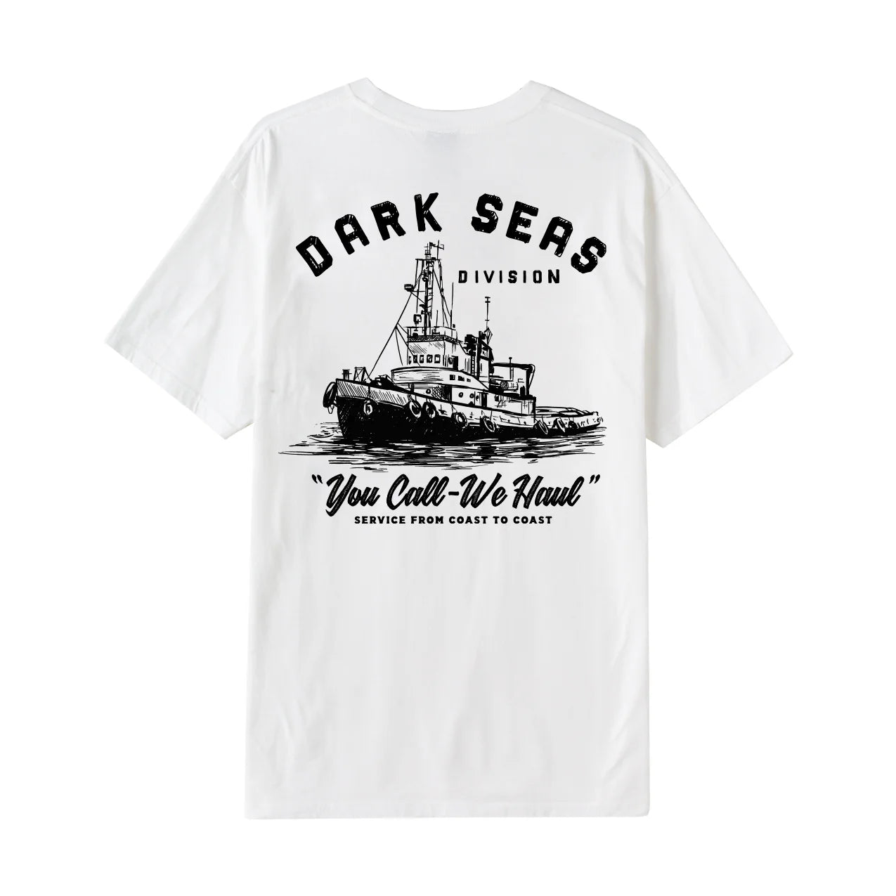 Dark Seas We Haul Basic Pocket T-Shirt White