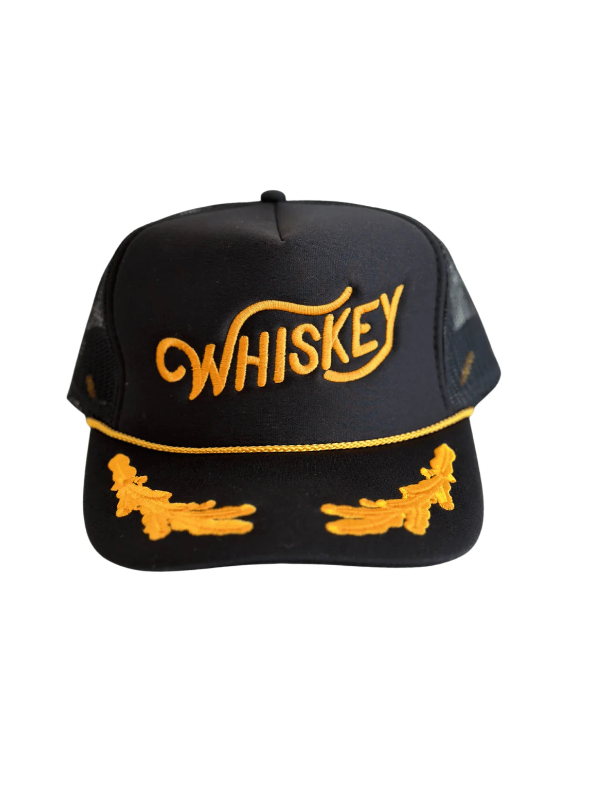 Local Beach Whiskey Captain Hat Black/Gold