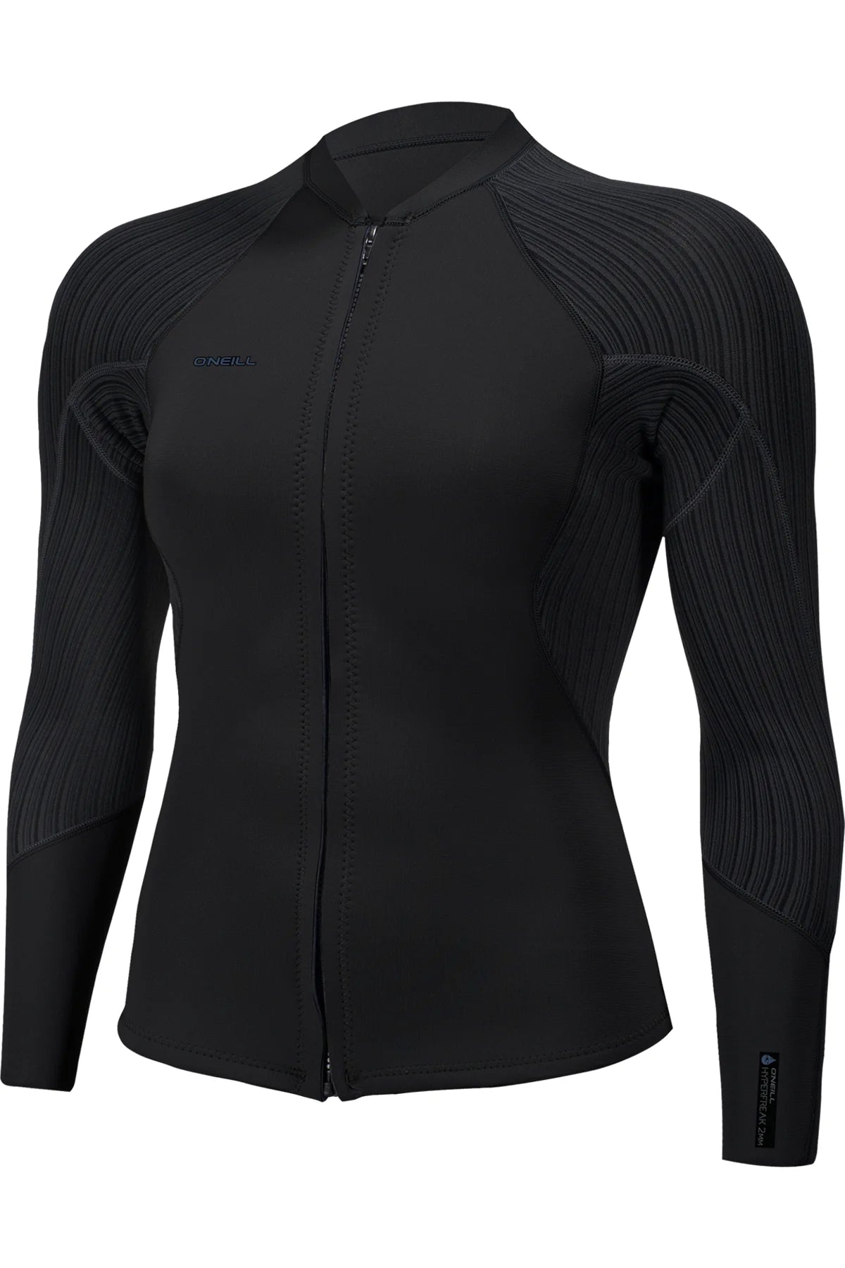 O'Neill Women's Hyperfreak 2mm Front Zip Jacket Black