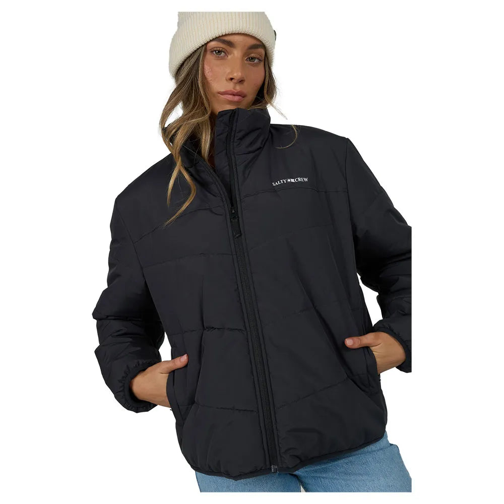 Salty Crew Women's Barrier Puffer Jacket Black