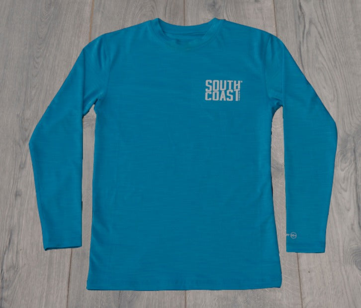 SOUTH COAST YOUTH HYBRID SPF L/S T-SHIRT ROYAL