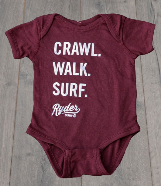Ryder Toddlers Crawlwalksurf Onesie Maroon