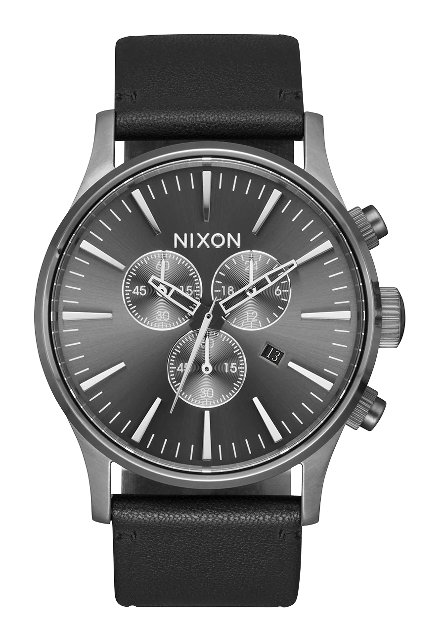 Nixon Sentry Chrono Leather Watch
