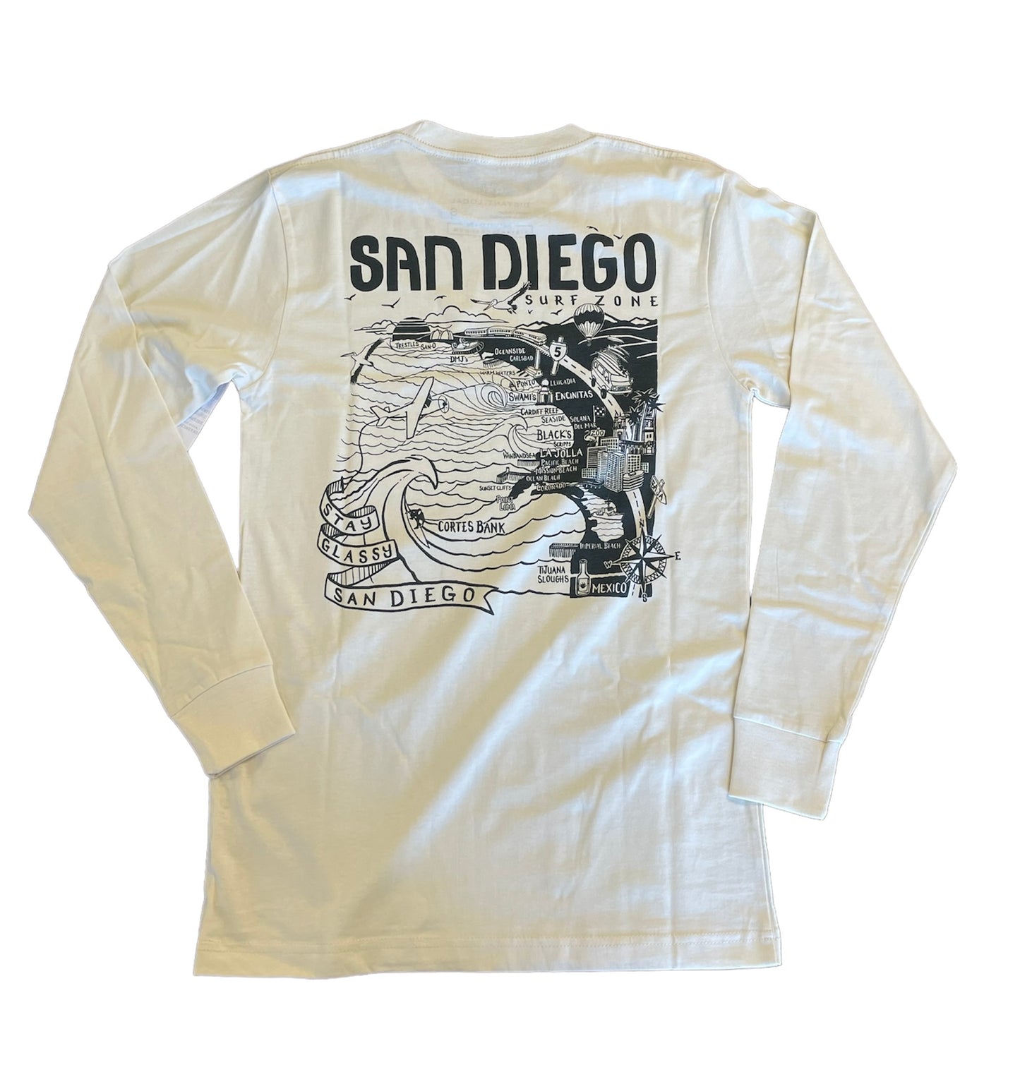 South Coast Mens Sd Map Longsleeve Tee