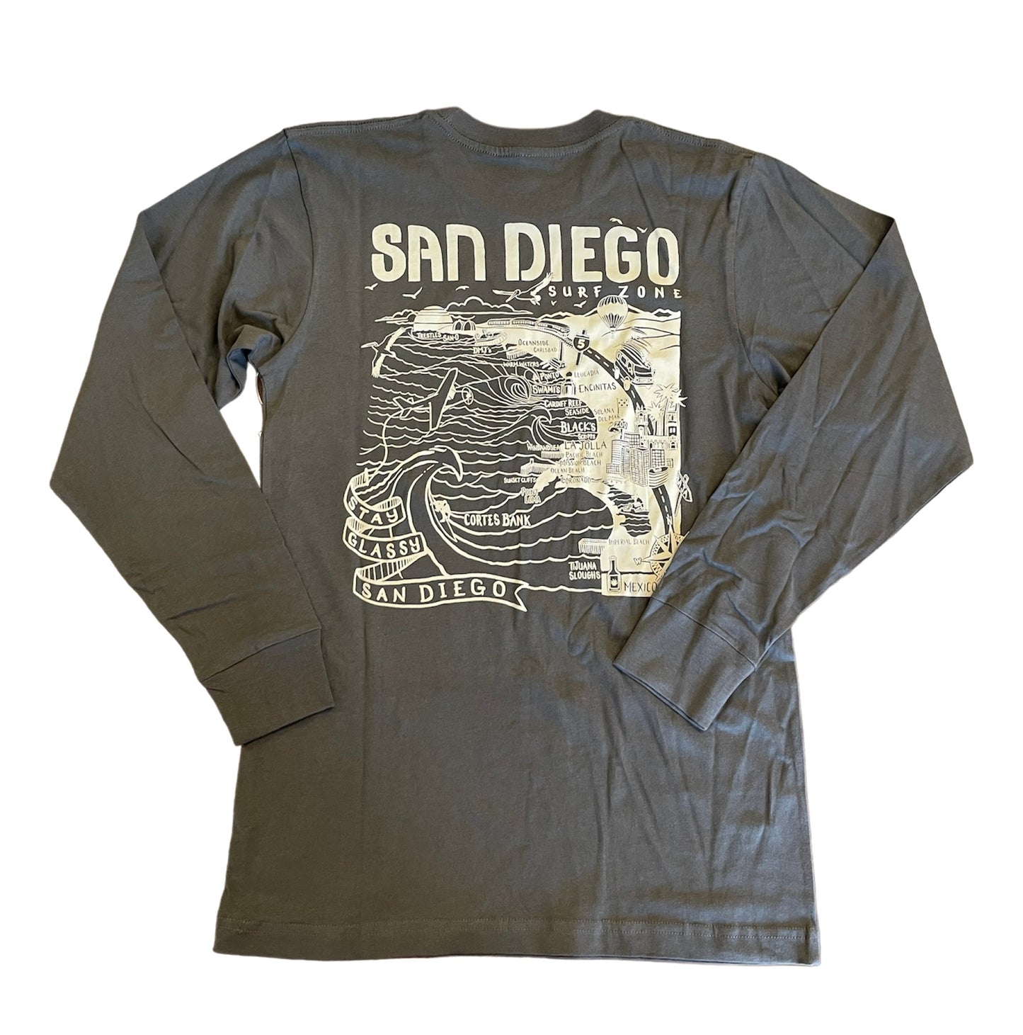 South Coast Mens Sd Map Longsleeve Tee