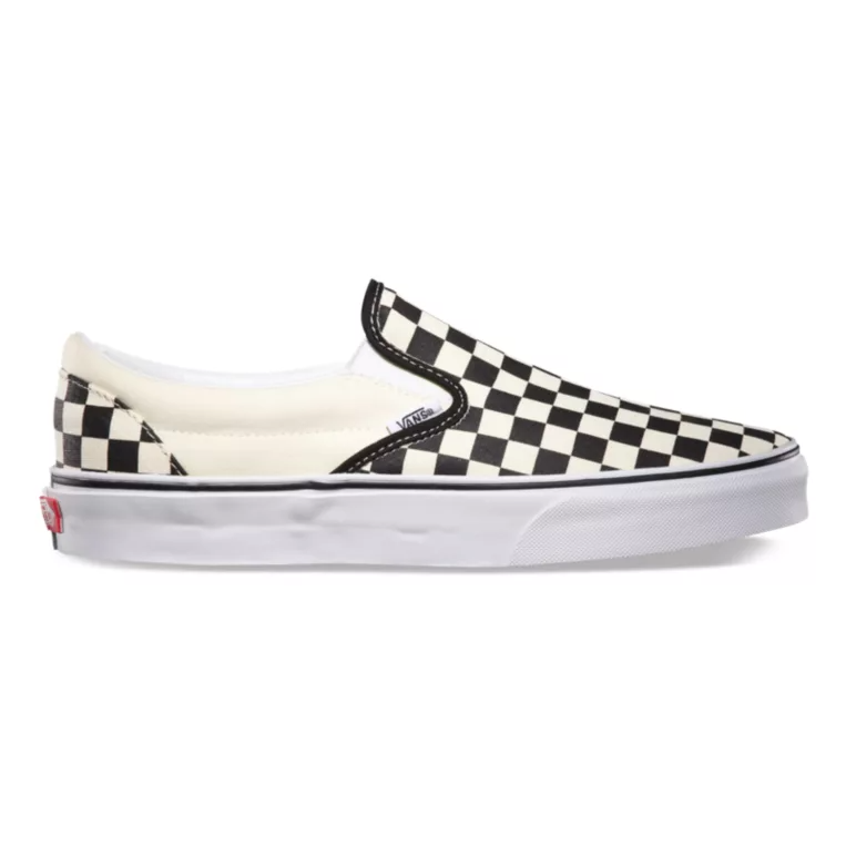 Vans Womens Classic Slip Black Checkerboard Shoes