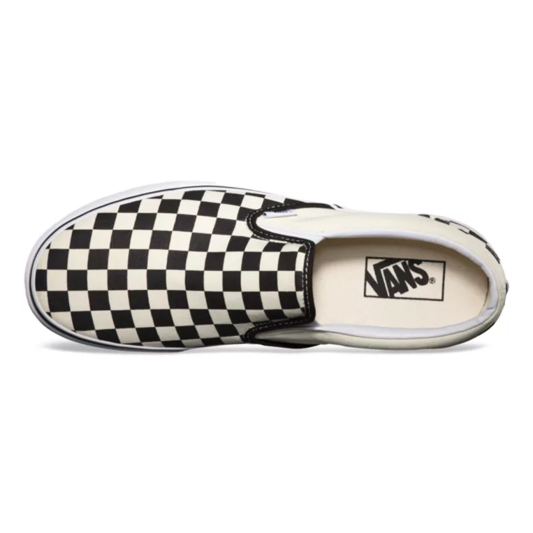 Vans Womens Classic Slip Black Checkerboard Shoes