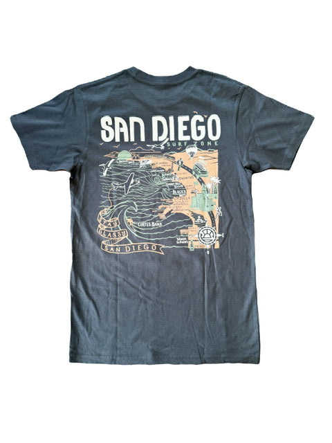 South Coast Mens SD Map 3-Tone Tee