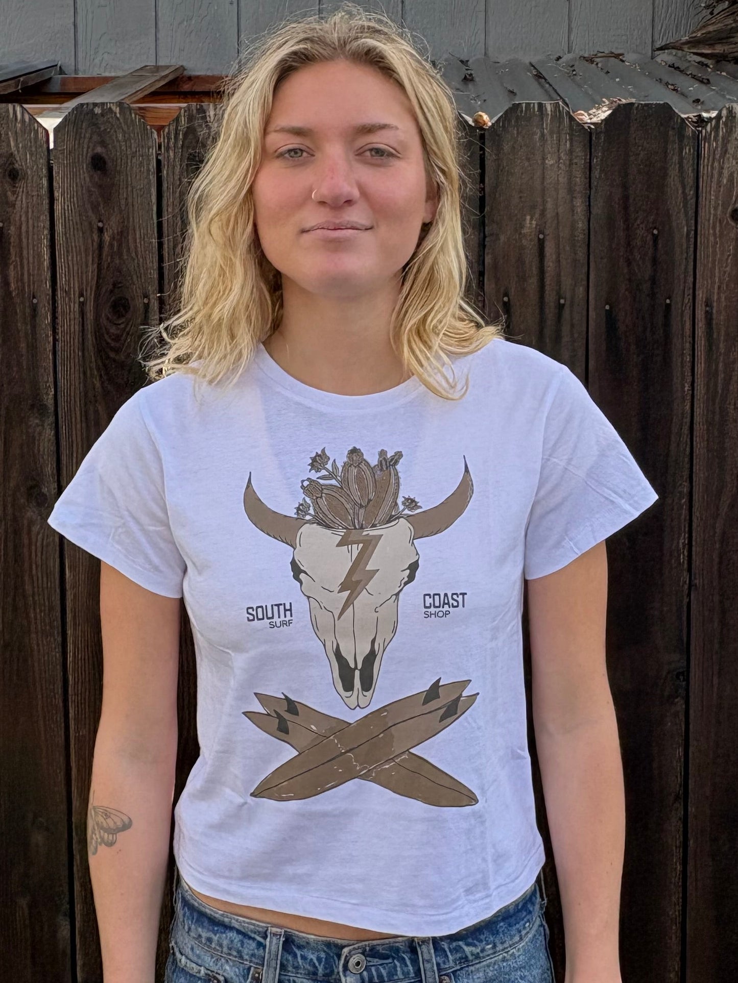 South Coast Ladies Desert Bloom Tee White