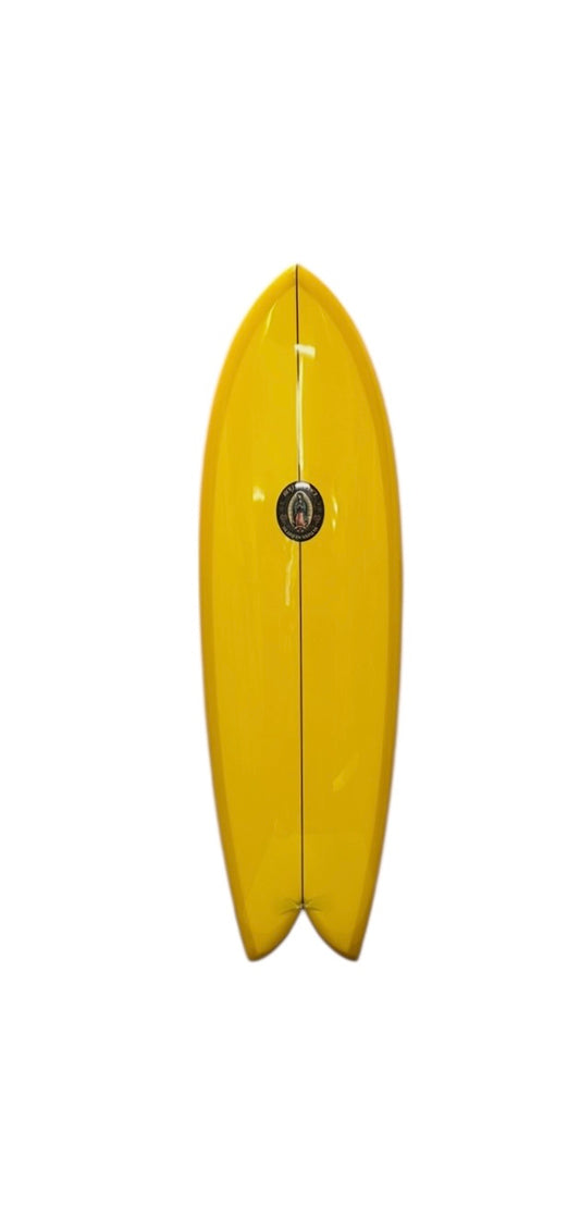 Roy Sanchez Wood Keel Fish Surfboard 5'10
