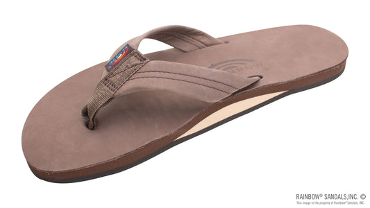 Rainbows Men's Single Layer Premier Leather with Arch Support 1" Strap eXpresso