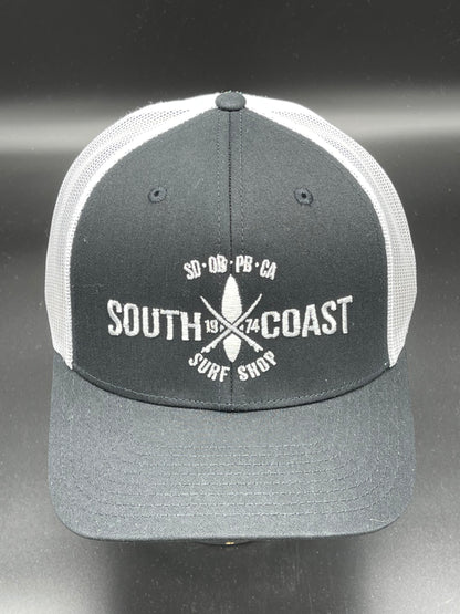 South Coast Adult Cross Logo Trucker Black-White