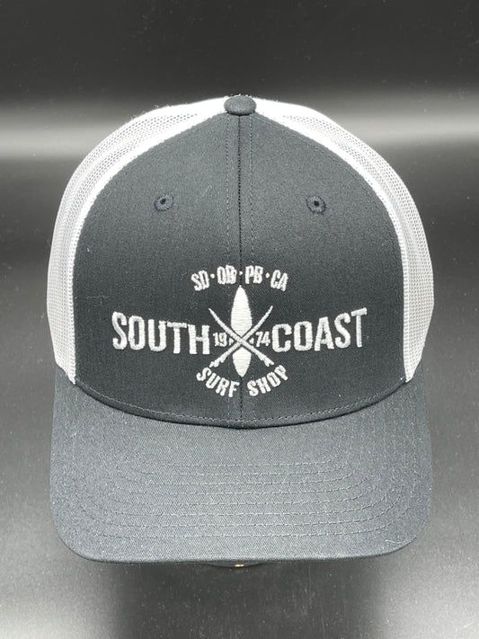 South Coast Adult Cross Logo Trucker Black-White
