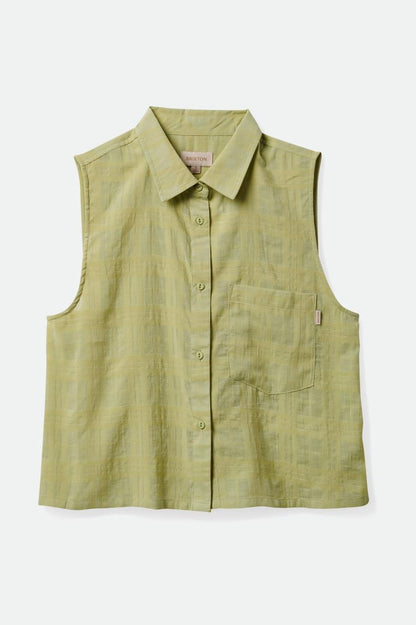 Leon Boxy Sleeveless Shirt - Pear