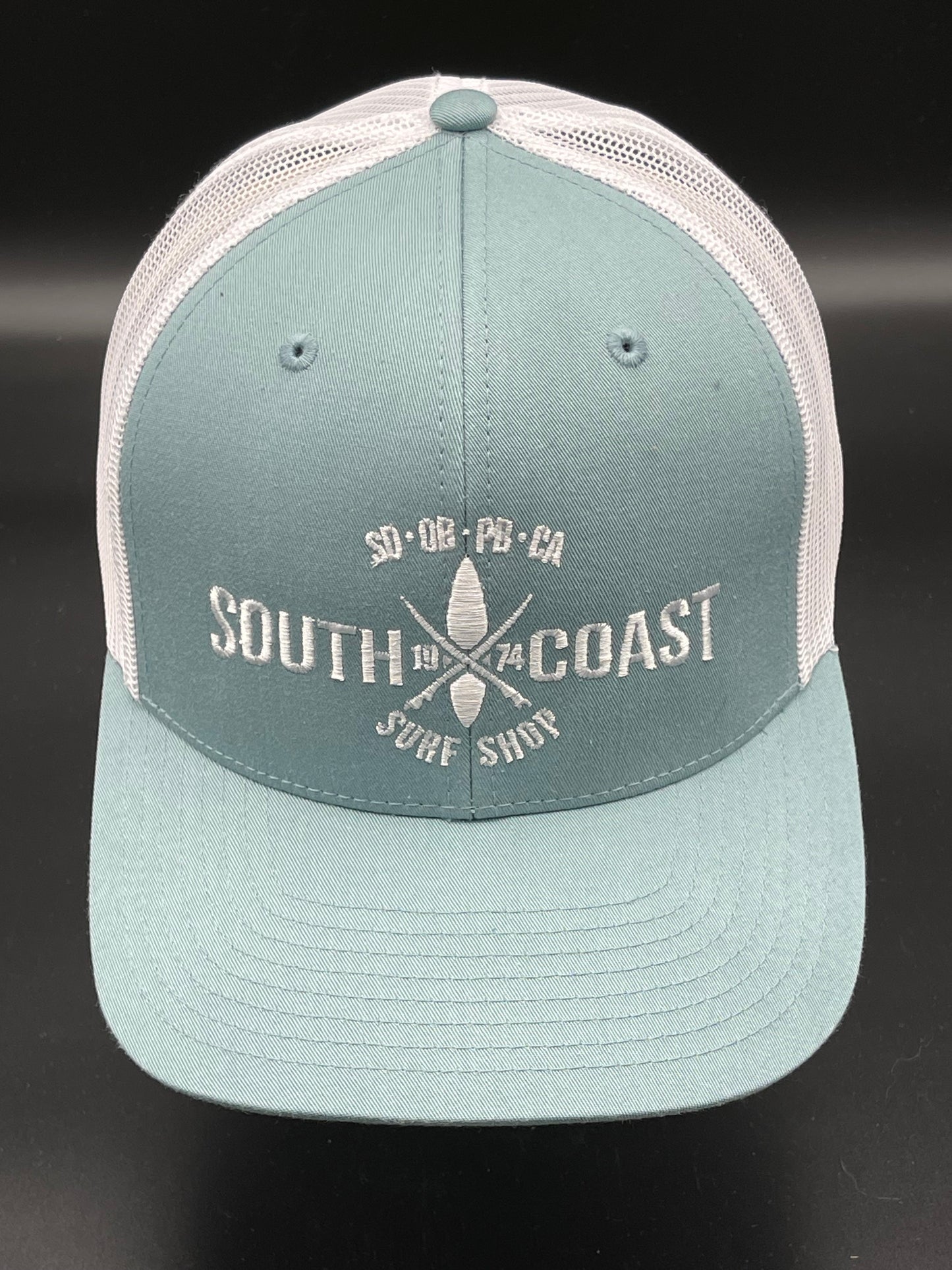 South Coast Adult Cross Logo Trucker Hat Smoke-White