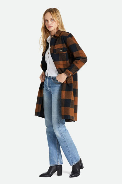 Bowery Womens Long Jacket - Bison