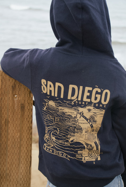 South Coast Youth SD Map Hoodie Navy