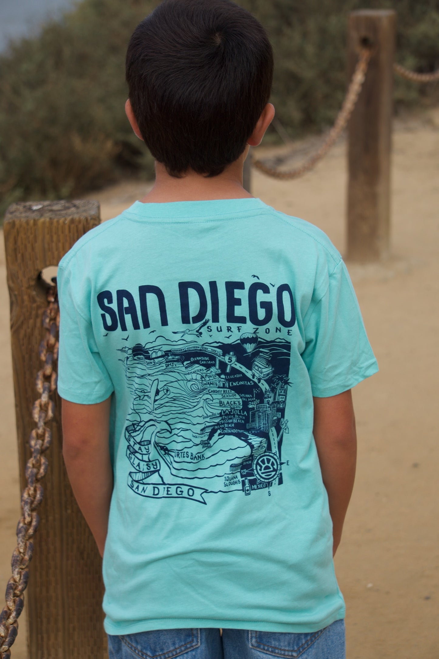 South Coast Youth SD Map Tee Mint