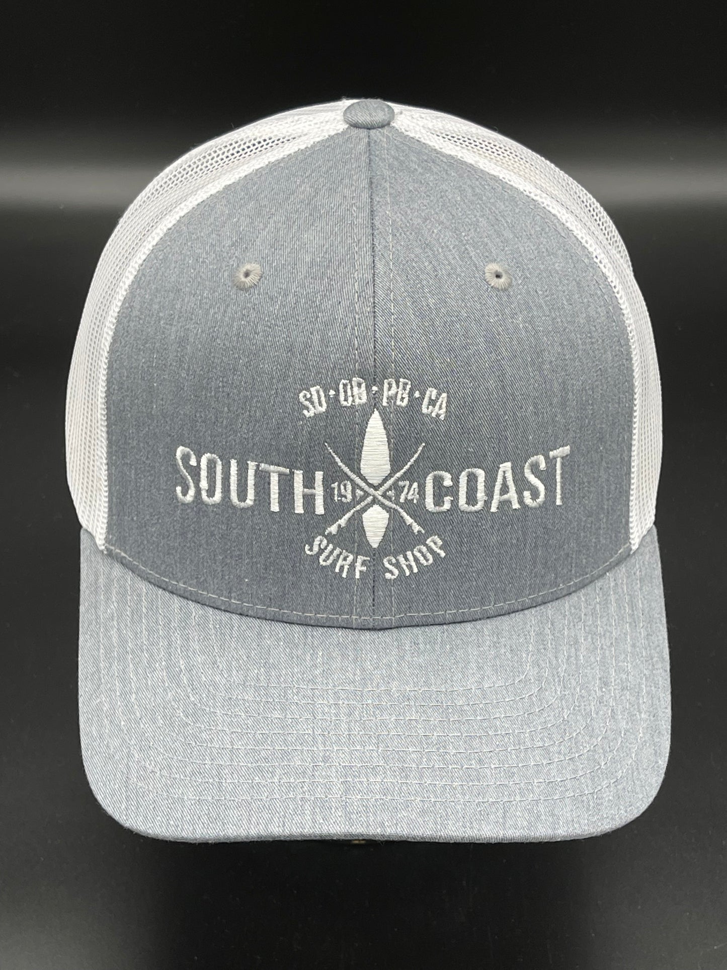 South Coast Adult Cross Logo Trucker Hat Smoke-White