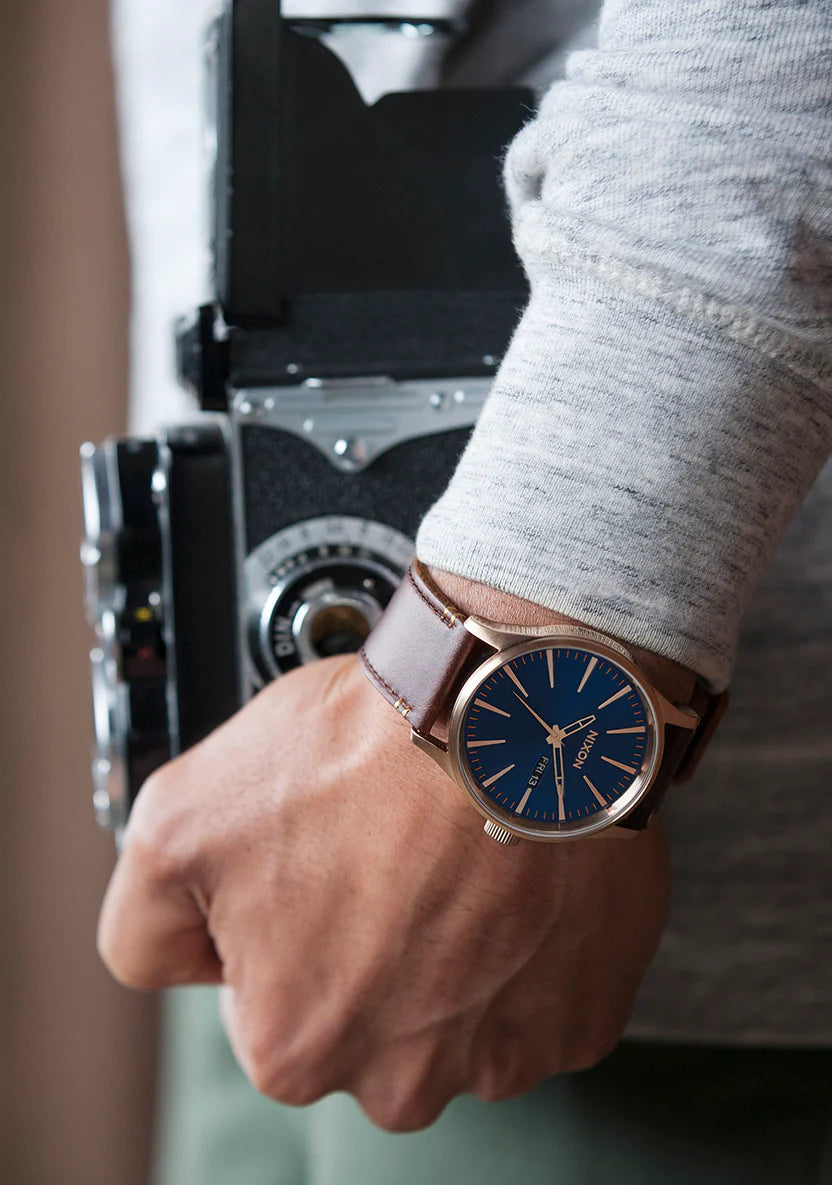 Nixon Sentry Leather Watch