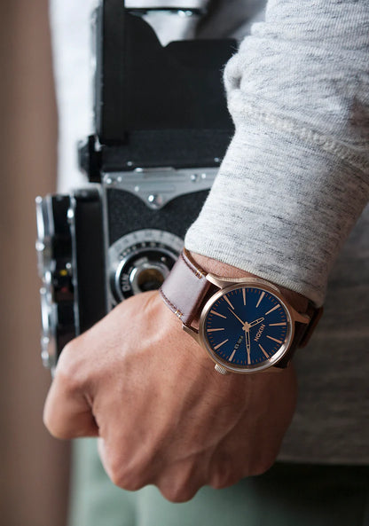 Nixon Sentry Leather Watch