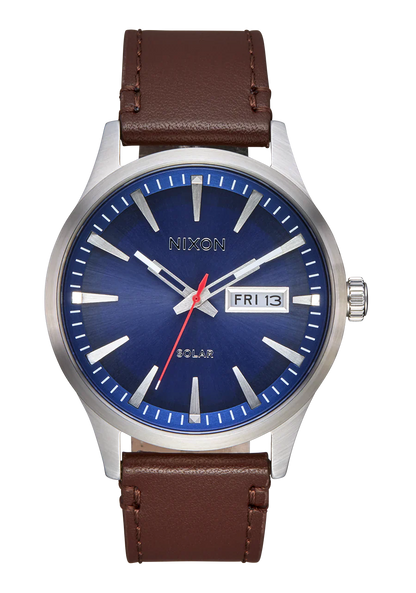 Nixon Sentry Leather Solar Watch