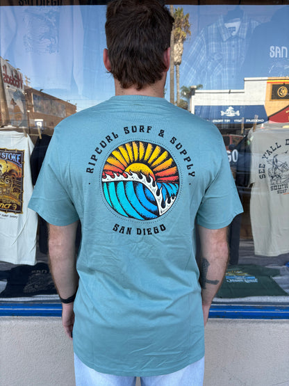 Rip Curl Mens Sunset Custom tee Blue