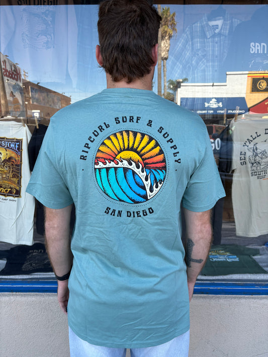 Rip Curl Mens Sunset Custom tee Blue