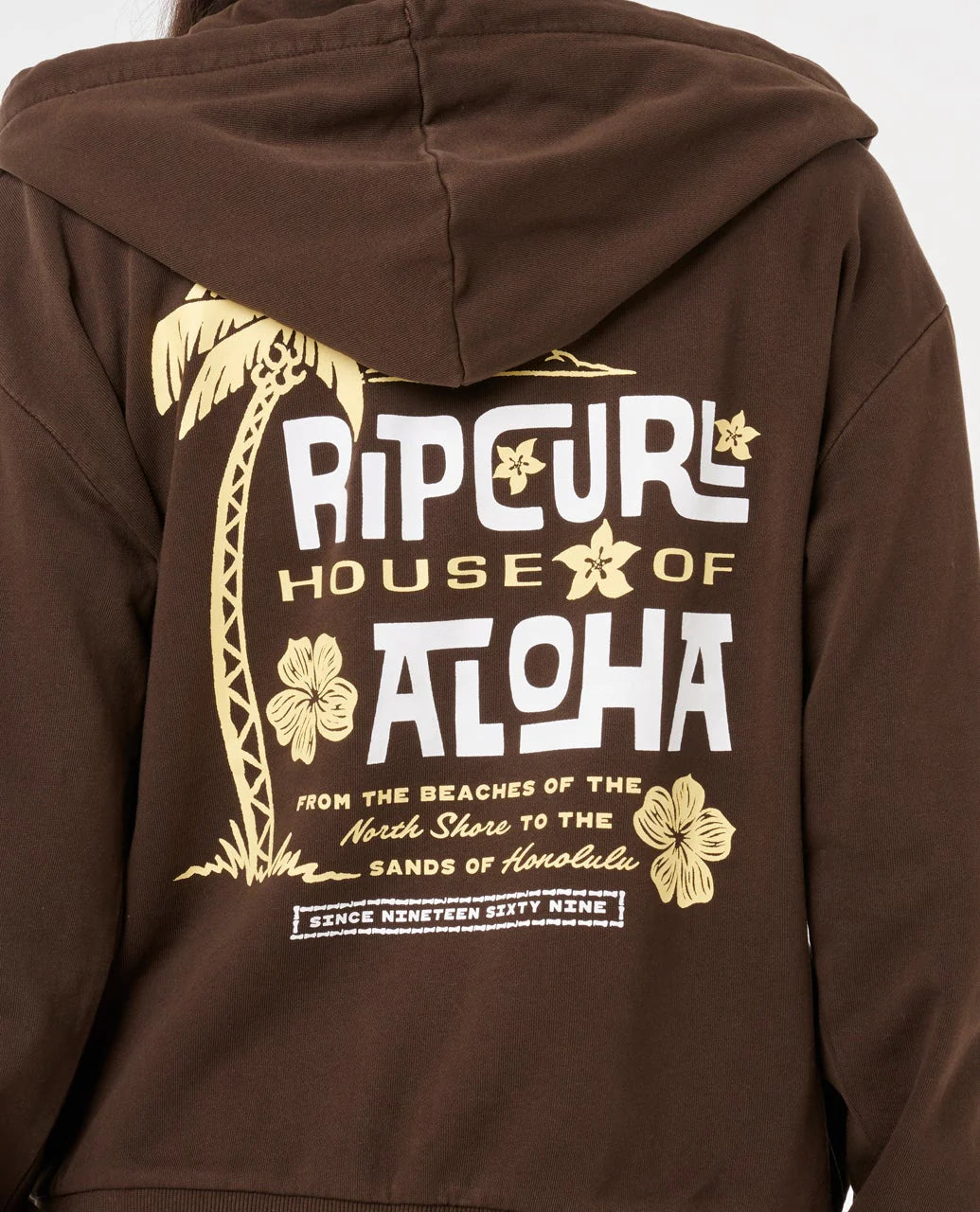 Rip Curl Women's Aloha State Relaxed Zip Through Hoodie Brown