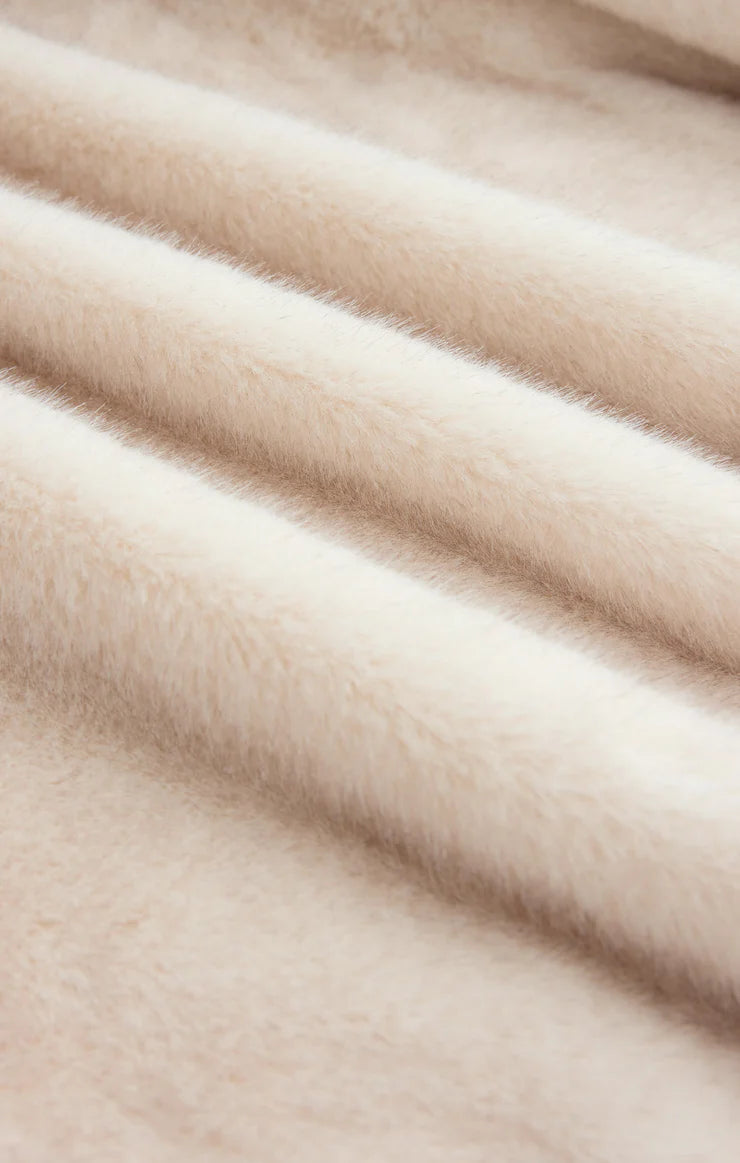 Z Supply Amethyst Faux Fur Jacket Crystal