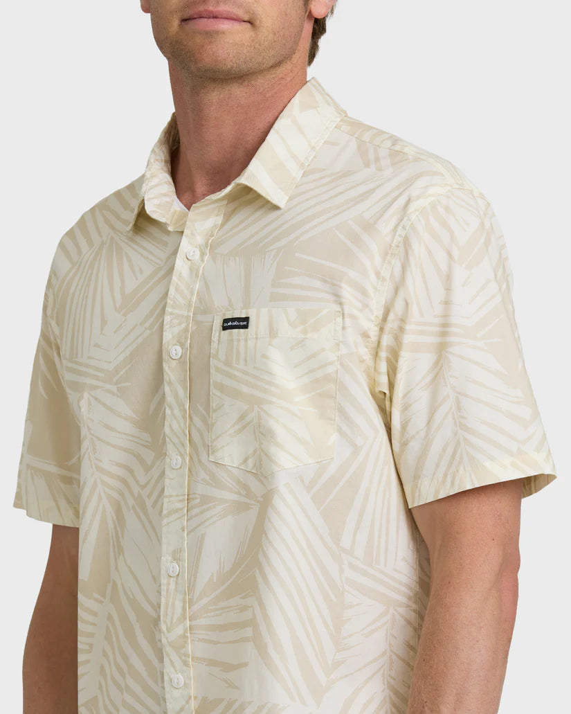 Quiksilver Aruba Palm Classic Stretch Short Sleeve Shirt Snow White