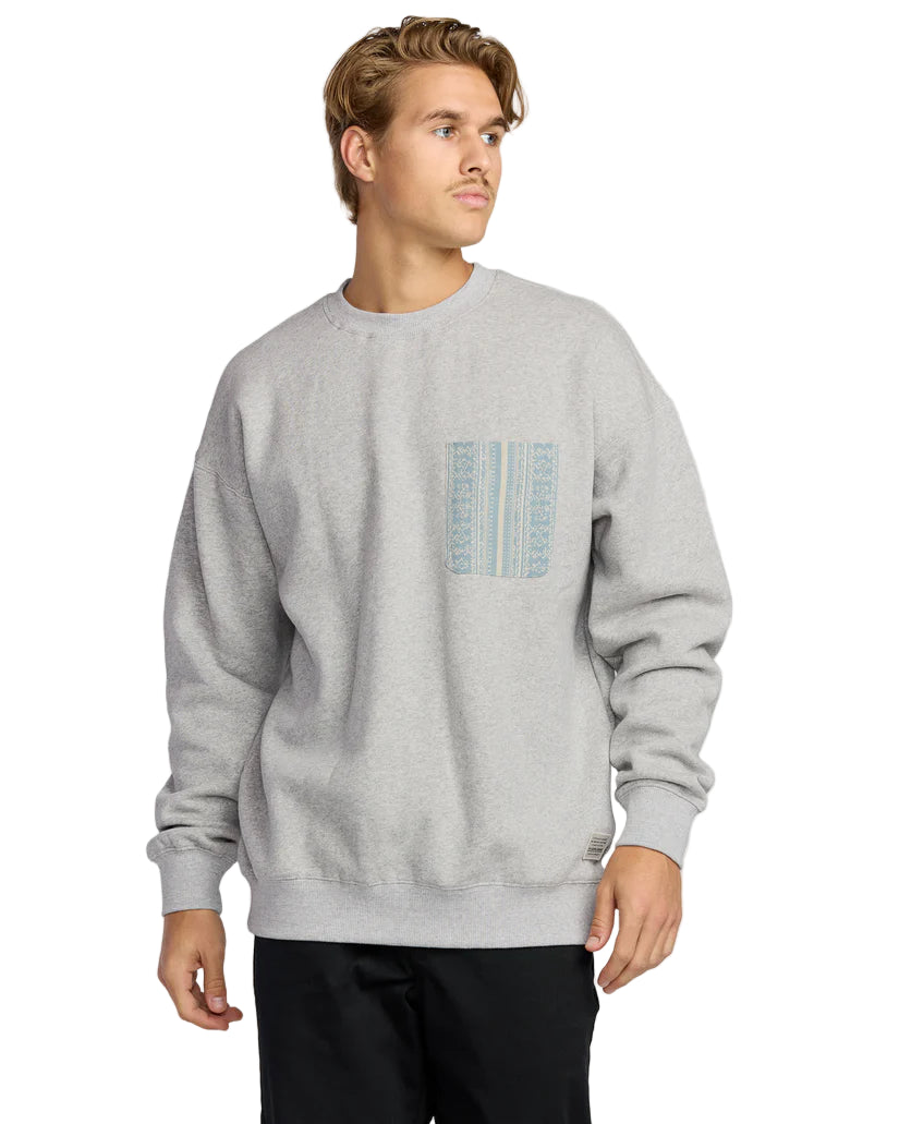 Billabong Austin Garage Crew Sweatshirt Light Gray Heather