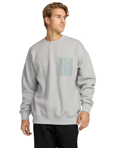 Billabong Austin Garage Crew Sweatshirt Light Gray Heather