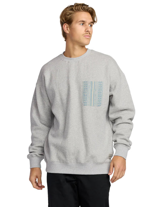 Billabong Austin Garage Crew Sweatshirt Light Gray Heather