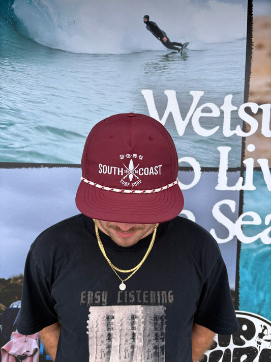 South Coast Adult Cross Logo Snapback hat Wine