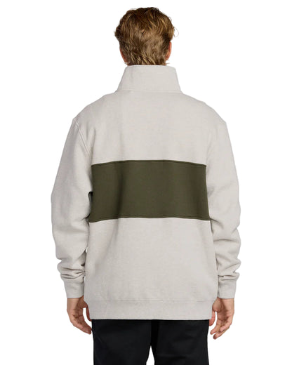 Billabong Bad Dog 3/4 Zip Mockneck Sweatshirt Sand Heather