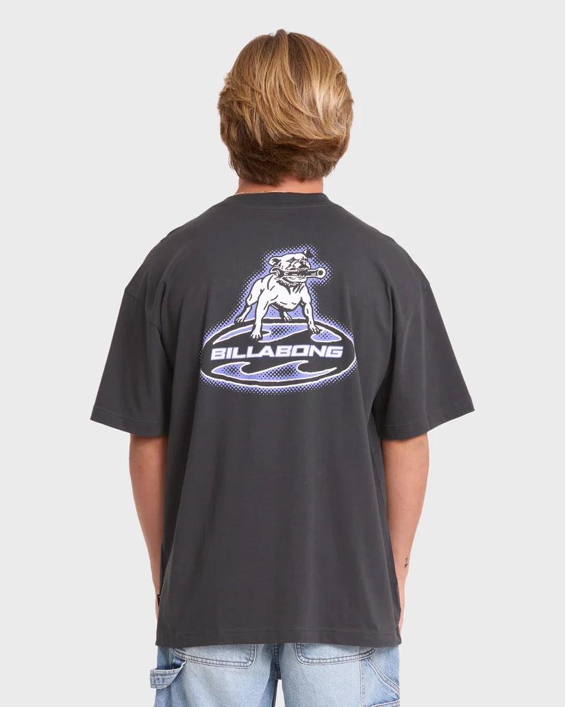Billabong Men's Bad Dog OG Short Sleeve Cotton Tee Washed Black